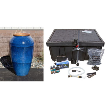 Tuscany FNT50383 Ceramic Triple Vase Complete Fountain Kit Vase Fountain Blue Thumb